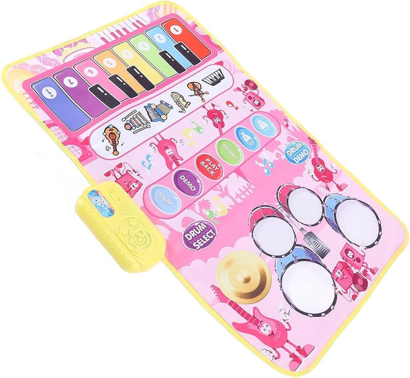 Pink Portable Foldable Music Playmat For Kids Touch Blanket Drum Dance Floor Keyboard - Image 5
